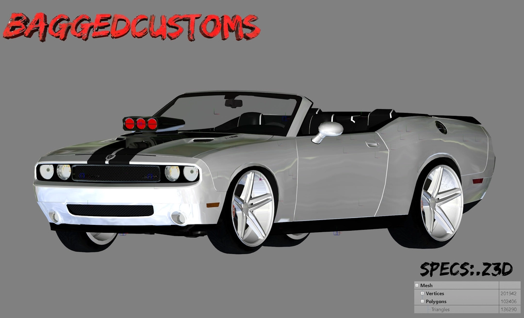BaggedCustoms Dodge Challenger Hardtop Vert [.Z3d] - BaggedCustoms - image 1