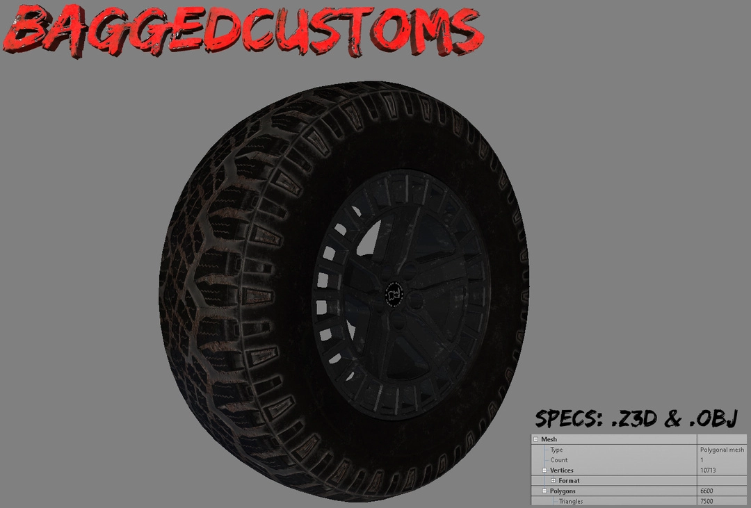 BaggedCustoms Goodyear Wrangler &amp; Black Rhino Inspired Wheel - BaggedCustoms - image 1