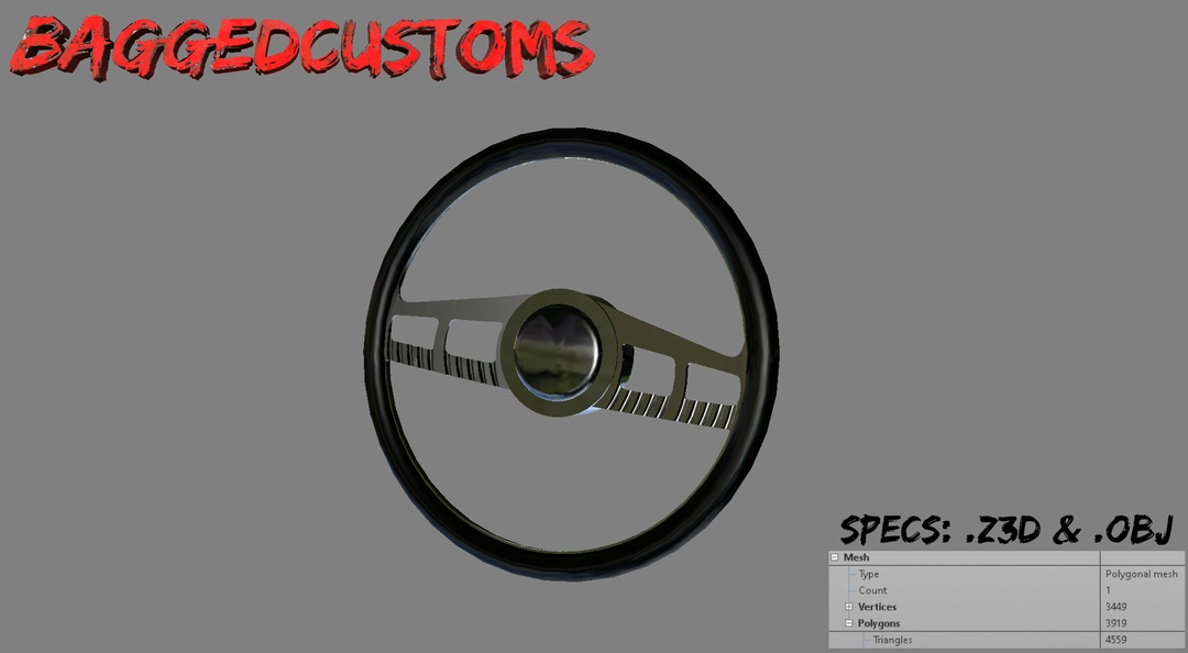BaggedCustoms billet specialties inspired Steeringwheel - BaggedCustoms - image 1